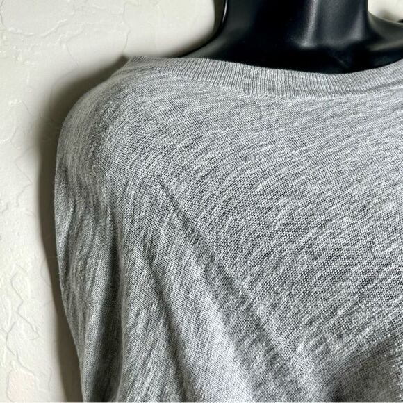 Vince Gray boxy Slub Boat Neck Long Sleeve Sit Hem Top XS - Picture 2 of 8